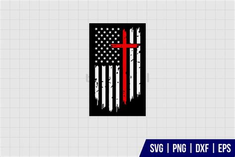 American Flag Distressed Cross SVG - Gravectory