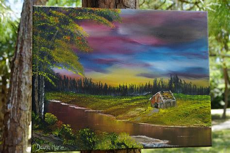 Majestic Sunset Bob Ross InspiredOil Painting14x11 | Etsy | Sunset painting, Bob ross, Sunset ...