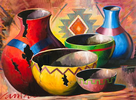 Mexican Clay Pots Painting Prints For Sale