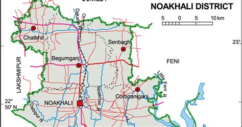 Maps of Bangladesh: Political Map of Noakhali District