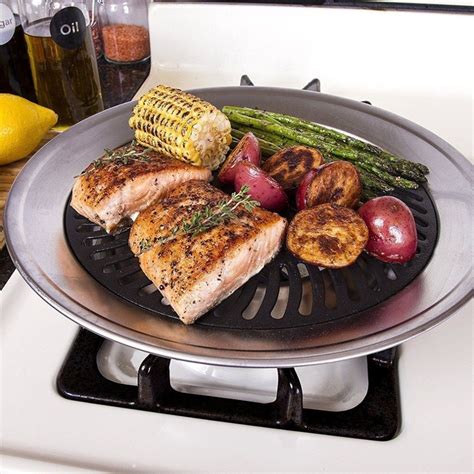Baking Tray Barbecue Plate Fast BBQ Smokeless Grill Heated Grilling Grate Perfect Grilling Made ...