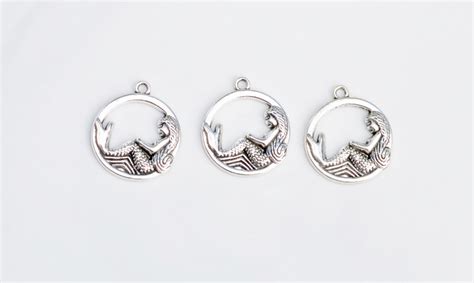 BULK 20 Mermaid Silver Tone Charms SC2451 - Etsy