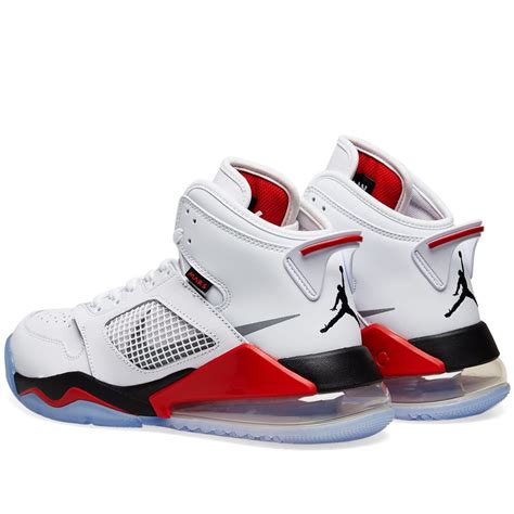 Air Jordan Mars 270 White, Silver & Fire Red | END.