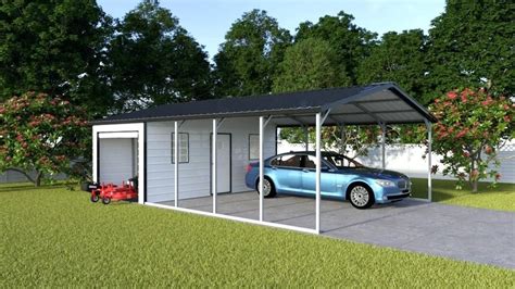 Utility Metal Shed With Storage | Metal Carports Direct | Carport with storage, Shed, Storage shed