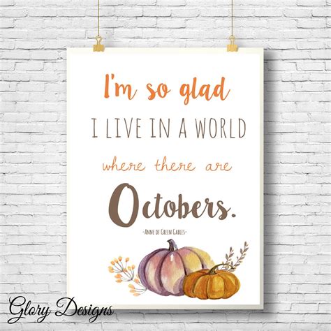 October Printable Literature quote Anne of Green Gables | Etsy | Anne of green, Anne of green ...