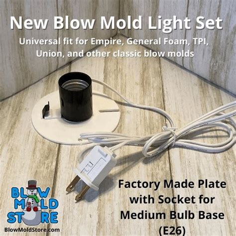 Factory Made Universal Blow Mold Light Socket Cord & Back Plate Combo ...