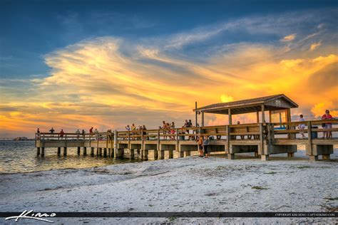 Sanibel Island Pier at Lighthouse Beach Park Watching Sunset | HDR Photography by Captain Kimo