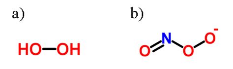 The chemical structure of a) Hydrogen peroxide, b) Organic peroxide ...