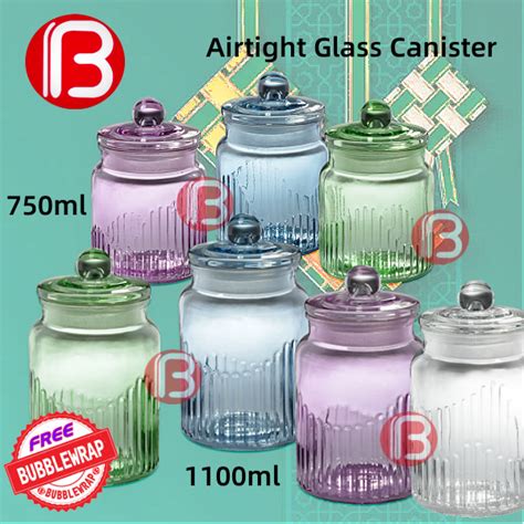 (B BOSS) SALE Raya Special Bekas Kuih Raya 2024 Glass Canister 750ml /1100ml Air Tight Glass ...