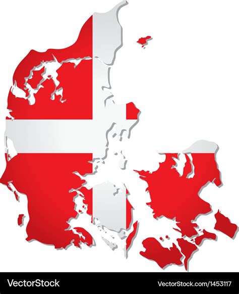 Denmark flag map Royalty Free Vector Image - VectorStock