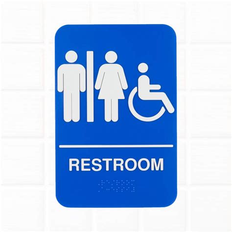ADA Women Restroom Sign With Braille Blue And White, X Inches ADA Womens Handicap Accessible ...