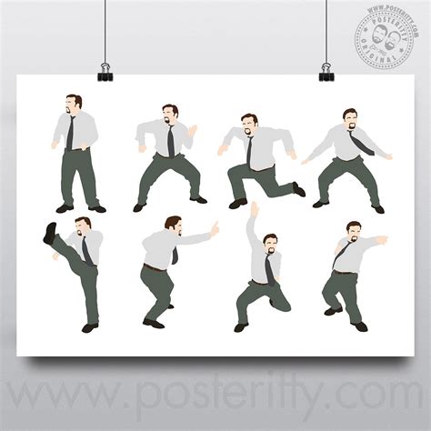 David Brent - The Office Dance - Minimalist Poster — Posteritty