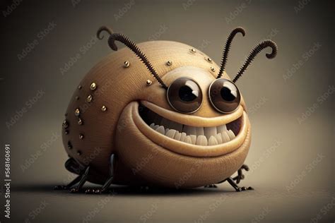 Photo & Art Print a cartoon bug with big eyes and a smile on it's face ...