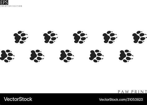 Lion paw prints silhouette Royalty Free Vector Image