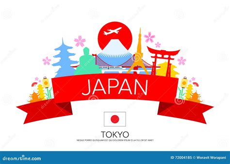 Japan Tokyo Travel, Landmarks. Stock Vector - Illustration of background, bridge: 72004185