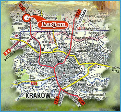 Katowice Map Tourist Attractions - TravelsFinders.Com