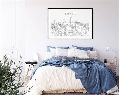 Omaha Skyline Art Print Omaha Poster With Cityscape Single - Etsy