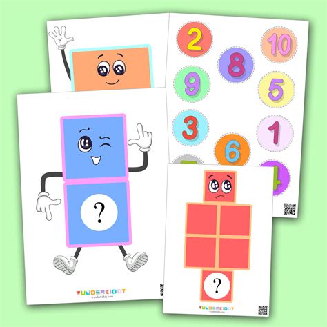 Printable Kindergarten Math Worksheet for Counting Number Blocks