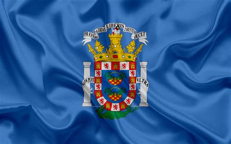 Download wallpapers Flag of Melilla, Spain, Melilla coat of arms, Spanish city, blue silk for ...