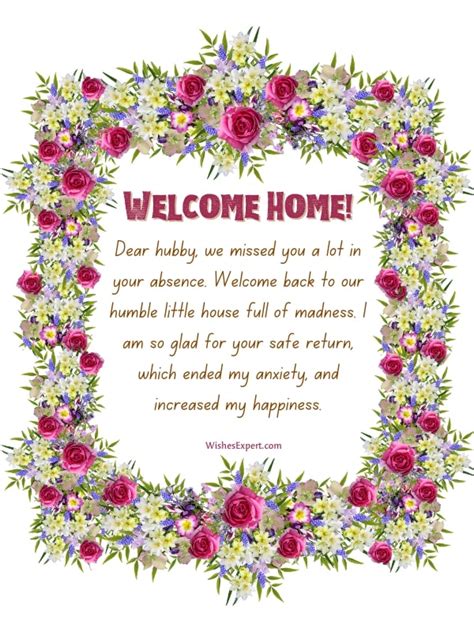 15+ Welcome Back Home Messages for Husband