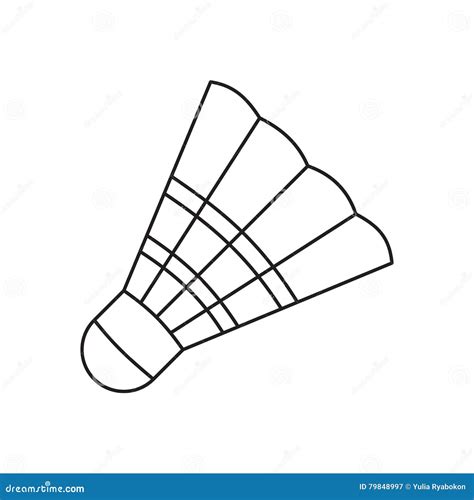 Badminton Shuttlecock Line Icon Stock Vector - Illustration of athletic, conical: 79848997
