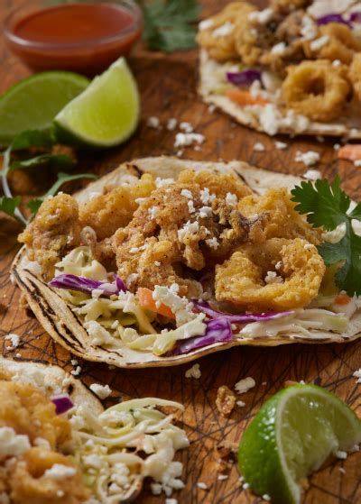 Crispy Calamari Tacos - Groomer's Seafood