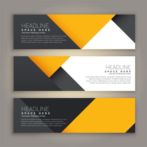 yellow and black minimal style set of web banners - Download Free ...