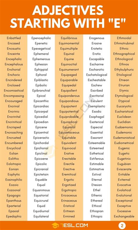 Adjectives that Start with E Essay Writing Skills, English Writing Skills, Book Writing Tips ...