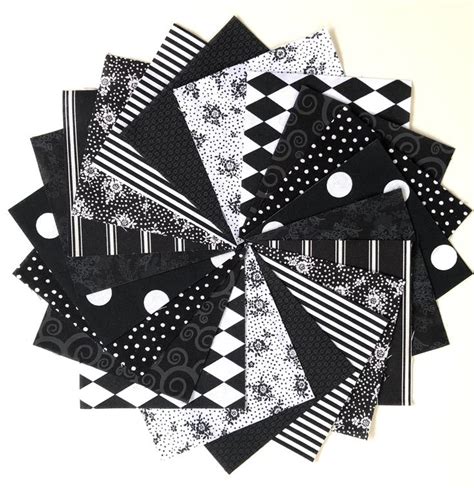 Black and White Quilt Fabric Squares 30 Quilt Charm 5 - Etsy | Black ...