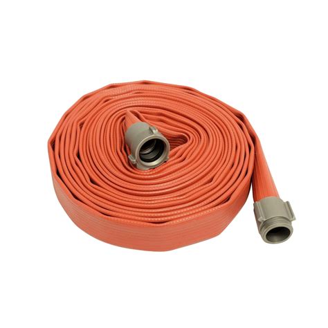 4"x 100' Red Coupled Aluminum NST/NH Rubber Covered Fire Hose (500 LB ...