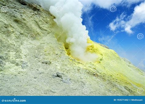 Sulfur Dioxide Volcanic Gas Eruption on Top of Damavand Volcano , Iran Stock Photo - Image of ...