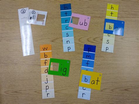 Word families with paint chips. Write numbers on the back of matching cards so that they are ...