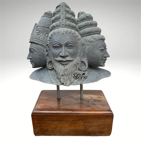 Trimurti Bust Statue 2ft: Buy Best Artwork - The Stone Studio