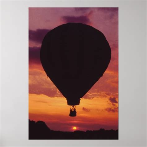 Hot Air Balloon & Sunset - Poster | Zazzle