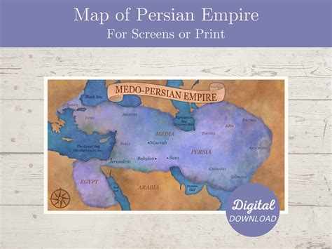 Persian Empire Map, Bible Map, Old Testament Map, Map of Medo-persian Empire, Achaemenian Empire ...