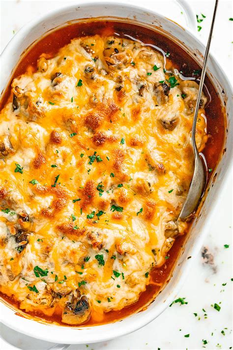 Garlic Mushrooms Chicken Casserole with Parmesan – Keto Chicken ...