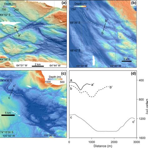 Bedrock channels incised into Antarctic inner continental shelves.... | Download Scientific Diagram