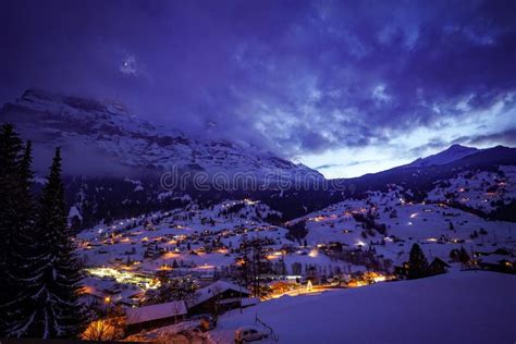 Starry Night in Grindelwald, Switzerland Stock Image - Image of outdoor, nature: 170058629