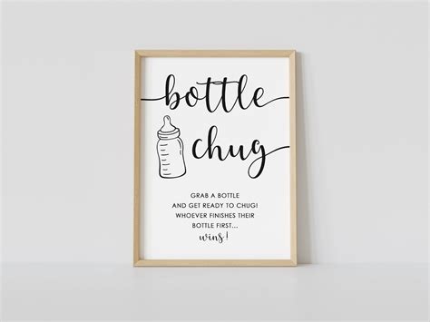 Bottle Chug Sign Game Minimalist Baby Shower Baby Bottle - Etsy in 2022 ...