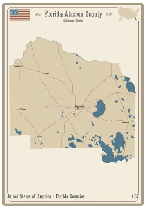 Map of Alachua County in Florida Stock Vector - Illustration of american, play: 231829443