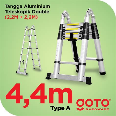 Jual Goto Tangga Lipat Aluminium Teleskopik Tipe A 4.4M Double ...