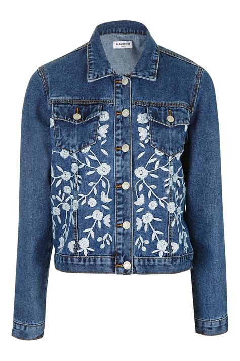 **Embroidered Denim Jacket by Glamorous Petites | Embroidered denim ...