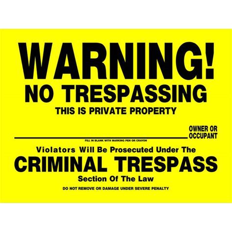 Hillman High-Contrast No Trespassing Sign - 842100 | Blain's Farm & Fleet