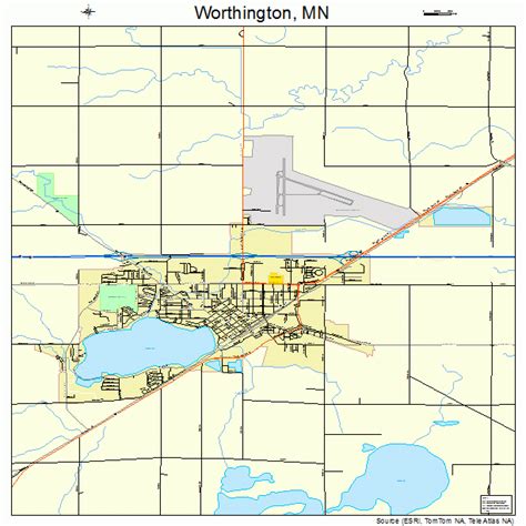 Worthington Minnesota Street Map 2771734