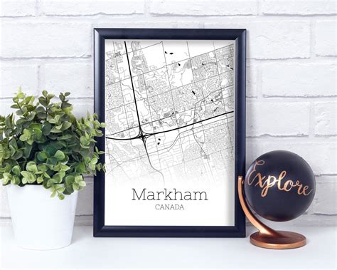 Markham Map INSTANT DOWNLOAD Markham Canada City Map | Etsy