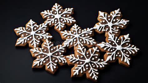 A Set of Gingerbread Cookies in Patterns on a Plain White Background ...