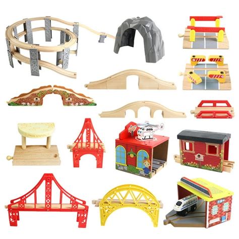 DIY Wooden Track Tools Bridge Train Rail Track Accessories Kids ...