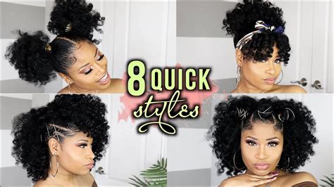 8 QUICK STYLE IDEAS FOR CURLY GIRLS!! natural hair tutorial - YouTube