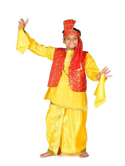 Kaku Fancy Dresses Indian State Punjabi Folk Dance Costume For Kids/ Bhangda Gidda Dance Costume ...