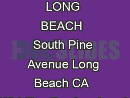 PDF - HYATT REGENCY LONG BEACH South Pine Avenue Long Beach CA USA T F longbeach PDF document